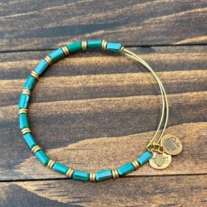 Alex and Ani Teal and Gold Bracelet